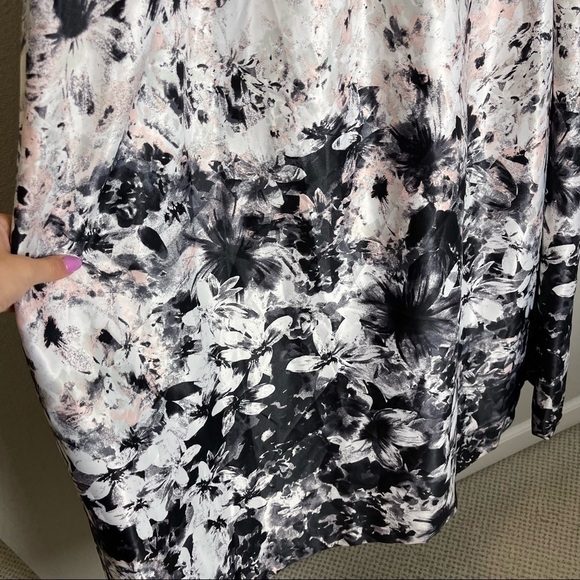 XSCAPE Maxi Sleeveless Dress Floral Mesh Inserts Lined Size 2 Women’s Pockets - Picture 5 of 12